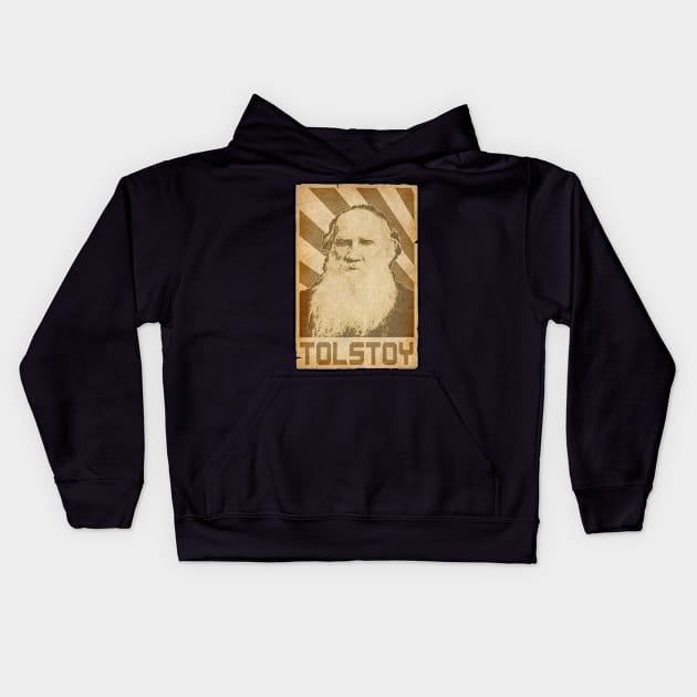 Leo Tolstoy Retro Propaganda Kids Hoodie by Nerd_art